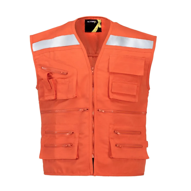 Chaleco Activex Geologo Canvas 250Gr Naranjo C/Reflectante