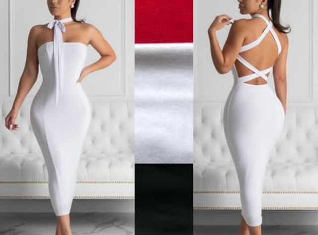 Robe longue jersey croisée dans le dos