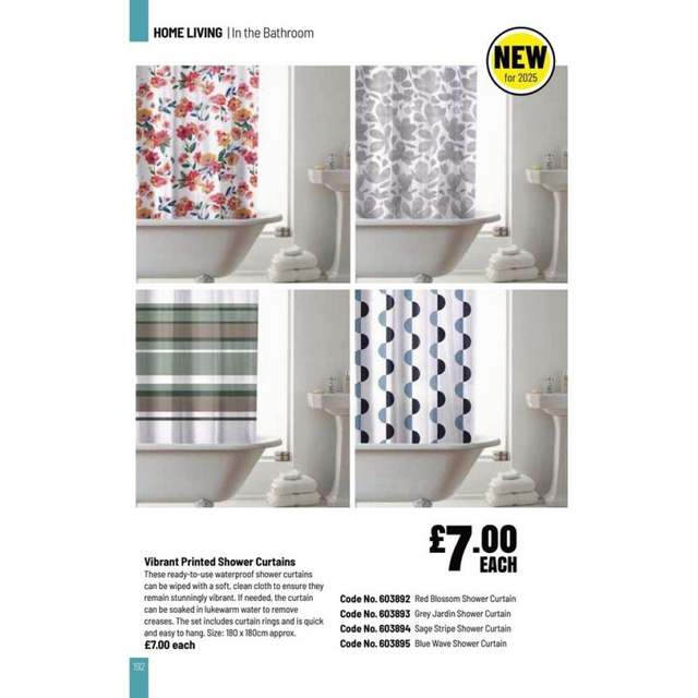 Vibrant Printed Shower Curtains Red Blossom 