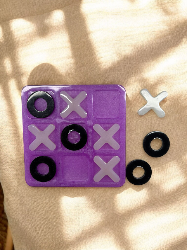 Jeu de morpion en résine époxy