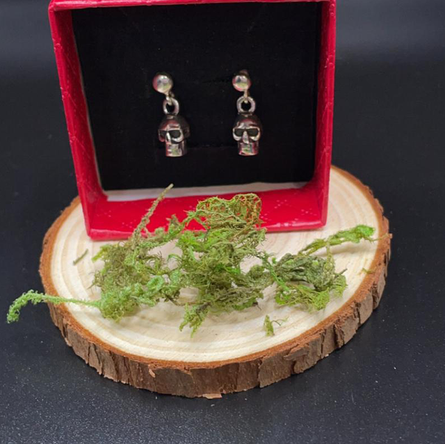Skull silver earings