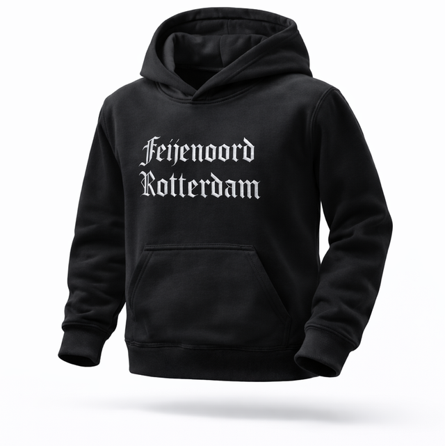 Feijenoord Rotterdam Junior Hoodie - Zwart