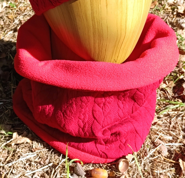 Snood rouge torsades