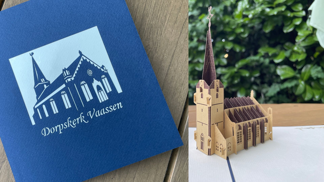 3D Kaart Dorpskerk Vaassen (blauw)