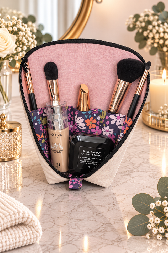 Trousse à maquillage nomade en velours 