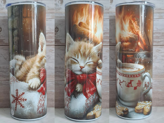 Gourde Canette  chat coin du feu