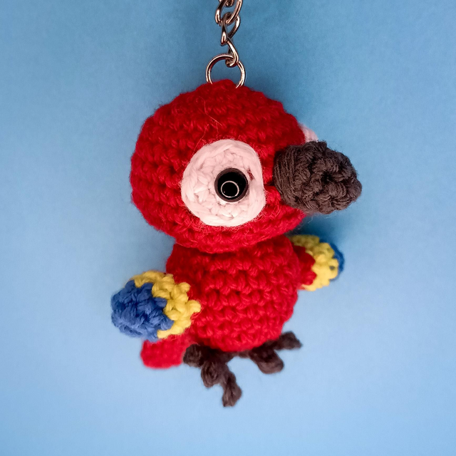 Crochet Bird - Red Macaw