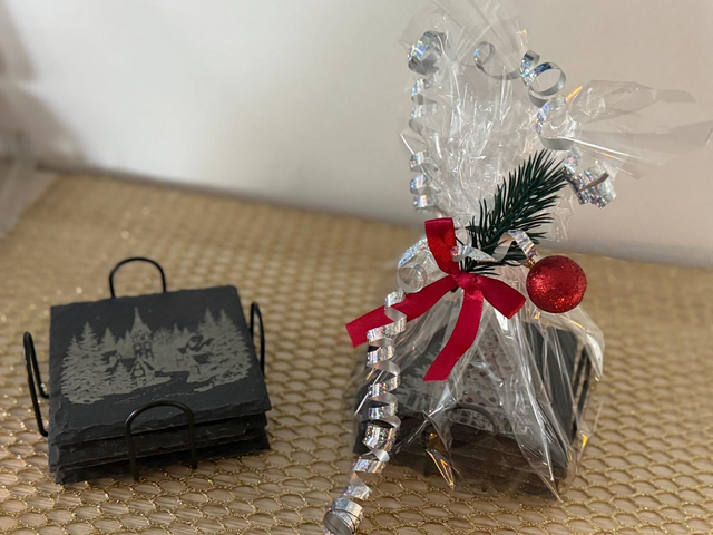 Untersetzer Set 4 Stück Schieferplatte