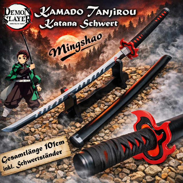NEU DEMON SLAYER Mingshao Samurai Katana Schwert 101cm für Cosplay Fans NEW LARP Merch Deko