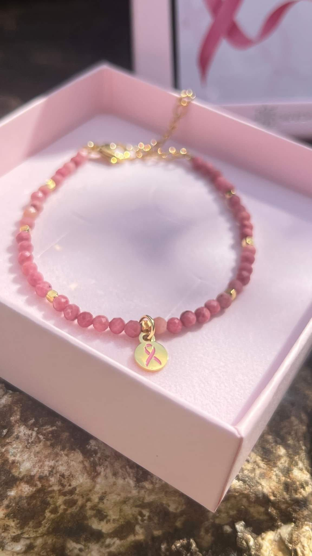 Bracelet Rhodochrosite Octobre Rose