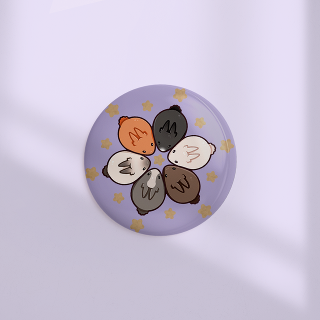 Badge effet kraft 44mm FLUFFLES