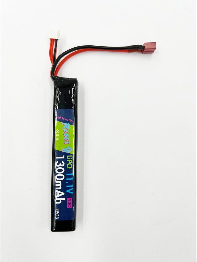 Rebel Battery - 1300mAh Lipo 11.1V 20C Stick - Deans