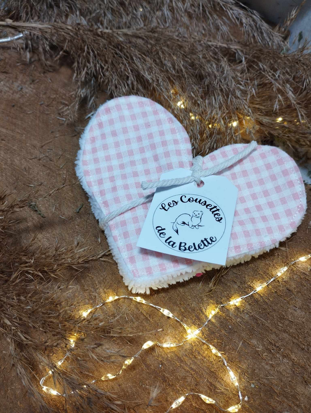 Collection LOVE - lot de 4 cotons lavables Coeurs