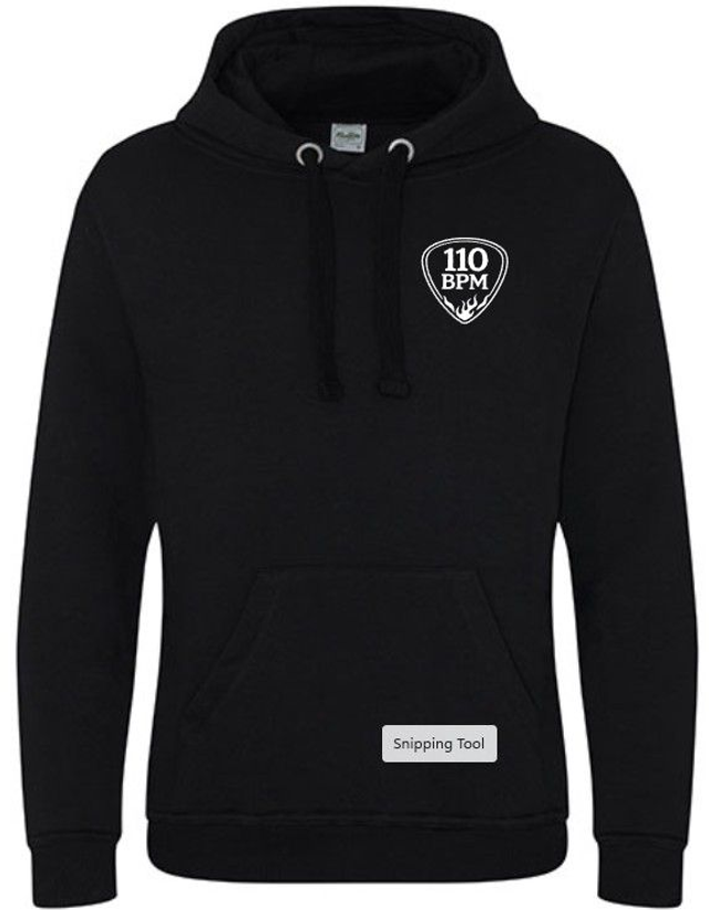 Hoodie mit Aufdruck 2-seitig, 1-farbig - Design kundenseitig "110 BPM"