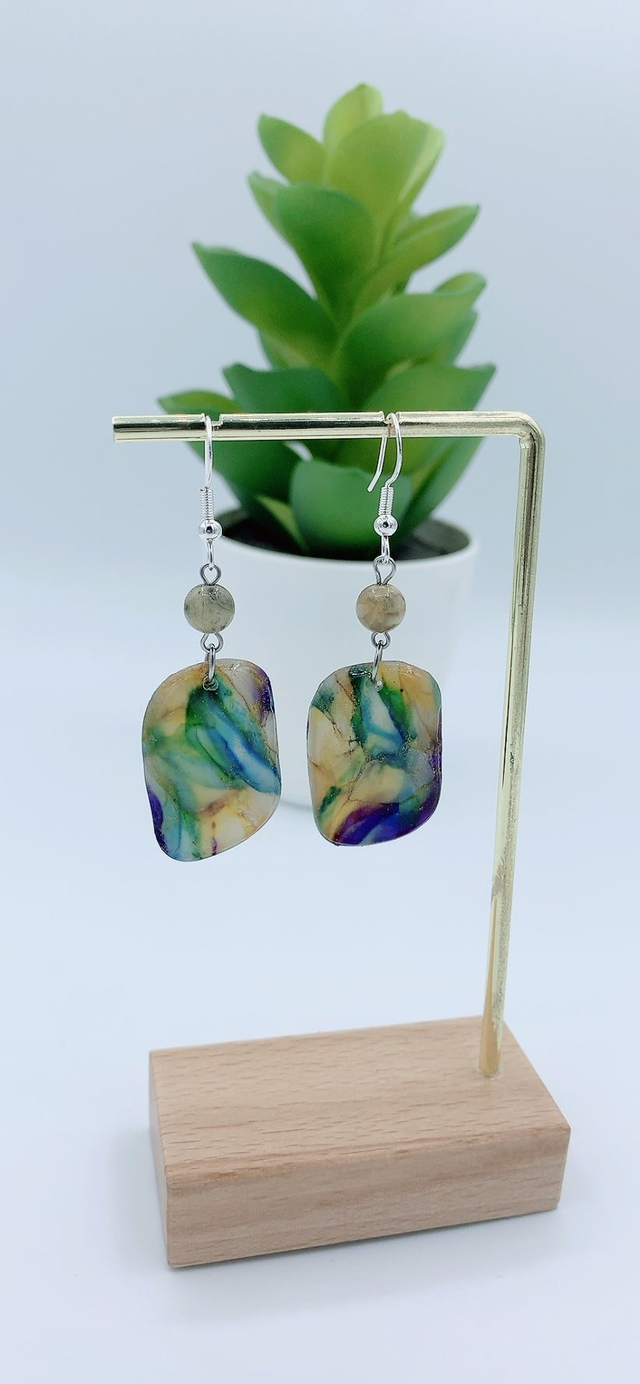 Boucles en argile Polymère / Perle d'Agate