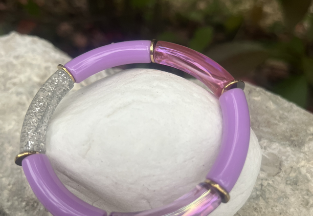 Bracelet 3 tons violet
