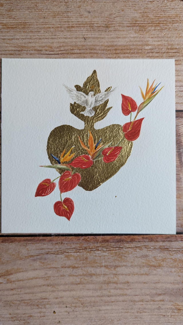 Ex-voto Esprit-Saint et compo florale