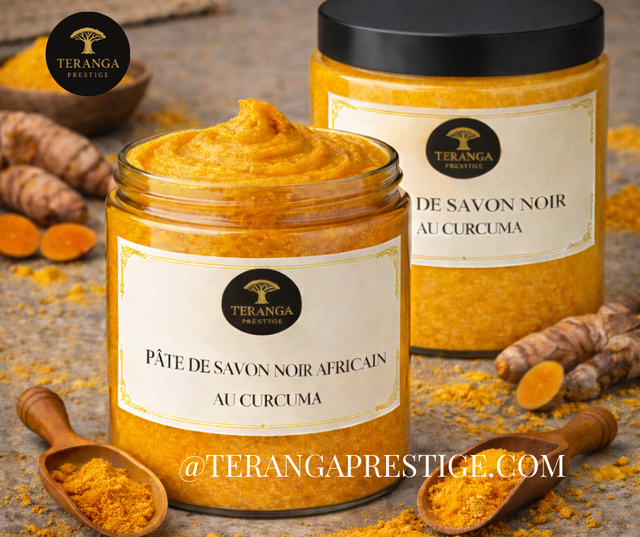 Pâte de Savon Noir Africain au Curcuma 