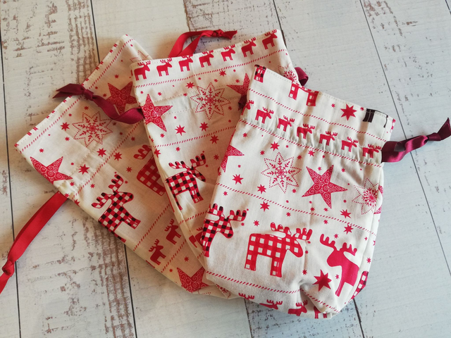 Trio of Reusable Gift Bags - Festive