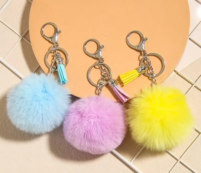 Pompom Keyrings (various colours)