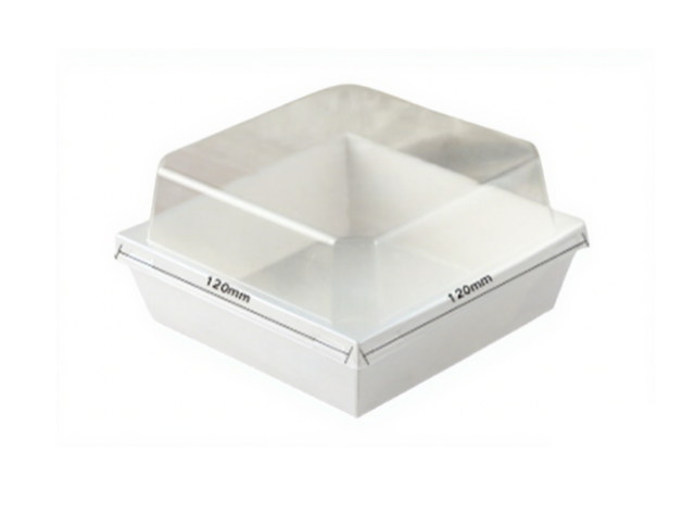 Small Square White Box with Clear Lid | BTC067