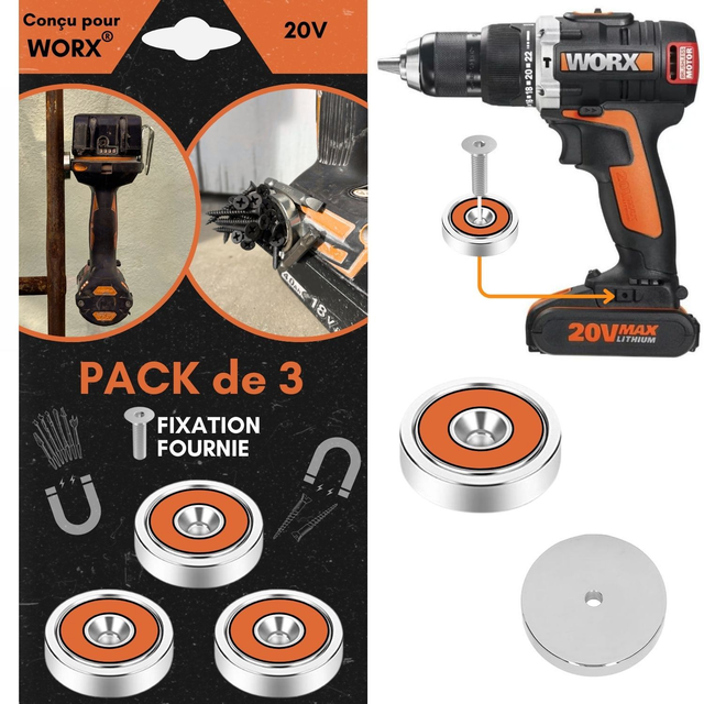 Support Magnétique WORX (lot de 3)