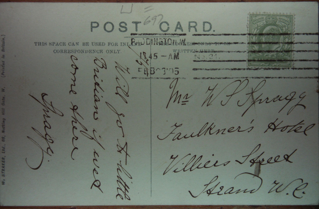 Bayswater Road, London, Posted 1905 W. Straker Ltd. antique postcard Our Ref A206