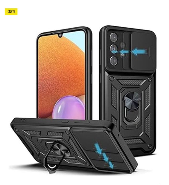NC LOCLOUD - Carcasa para Samsung Galaxy A32 4G, protección de la cámara con Lente Deslizante