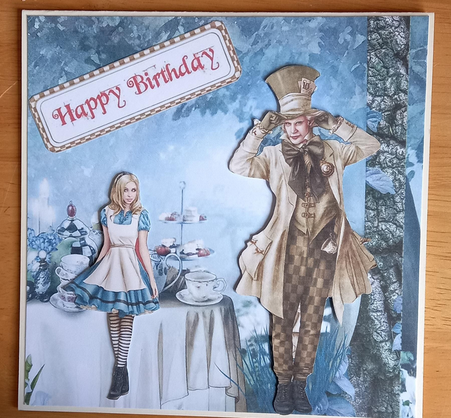 Alice in wonderland pop up.birthday card 