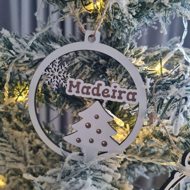 9 Ornamento de Natal personalizado - Bola árvore e floco de neve