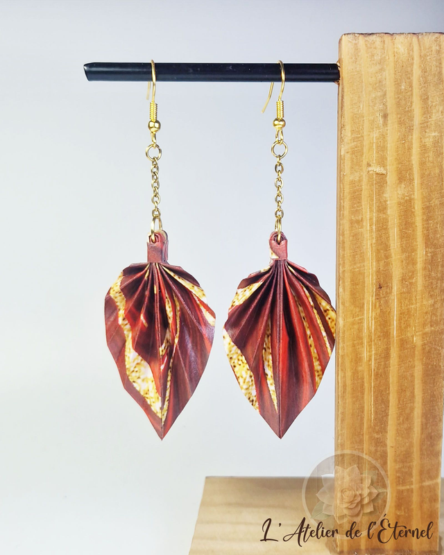 Boucles d'oreilles Leafline - Collection marbrée