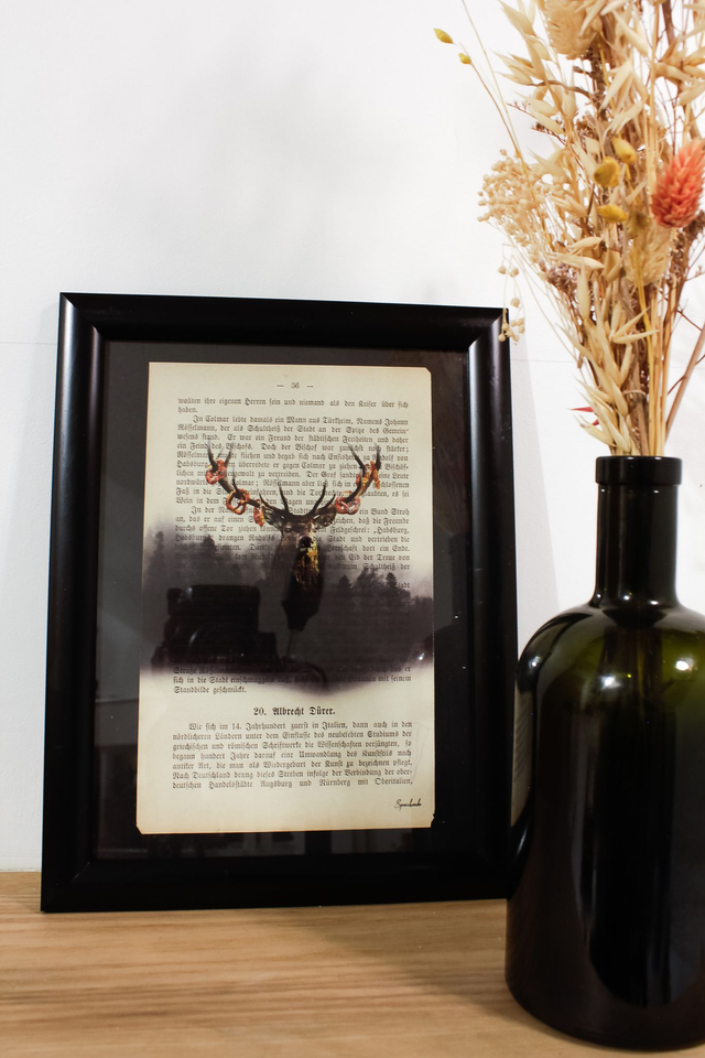 Cerf forêt encadré