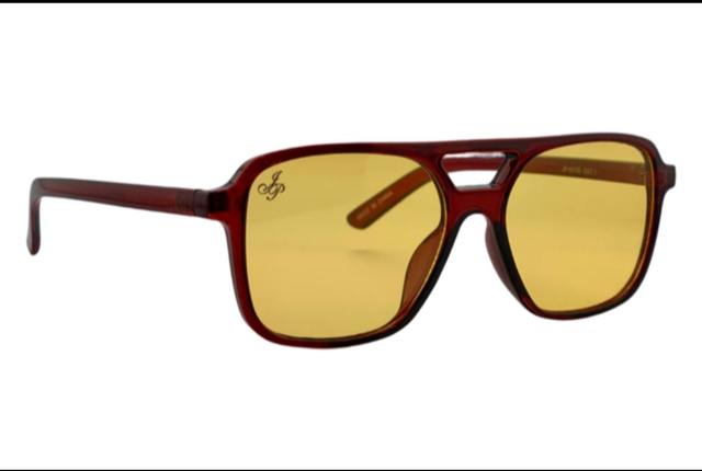 Dark Red Sunglasses with Yellow Lens