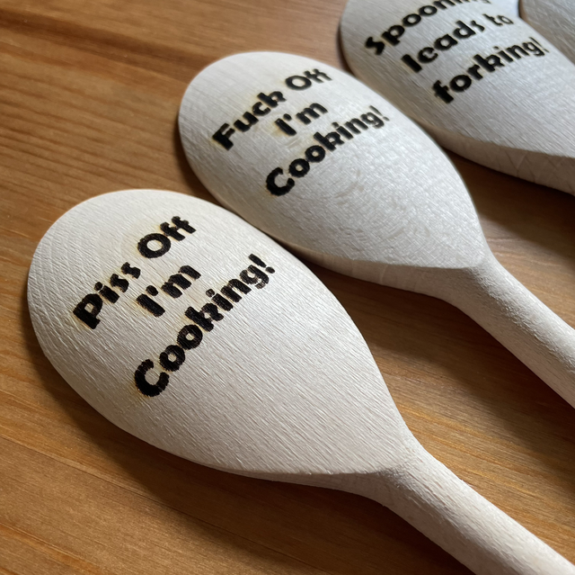 Rude Laser Engraved Wooden Spoons