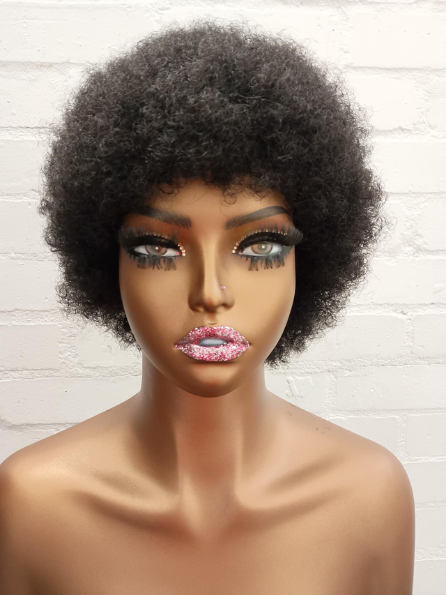 Natural Afro Wig – 8” | 100% Human Hair | Ready-to-Wear Luxury