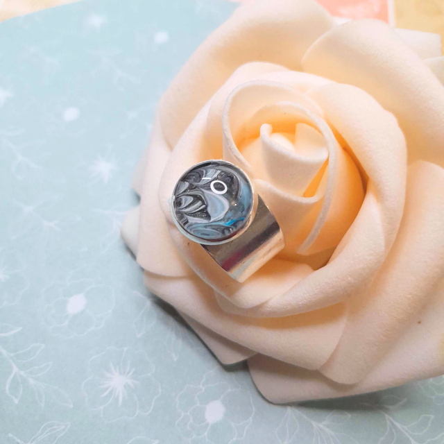 AZOLA - Bague large - Métal argenté