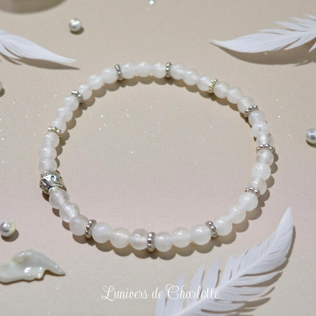 Bracelet "Cristal de roche" - Perle 4 mm - REF26