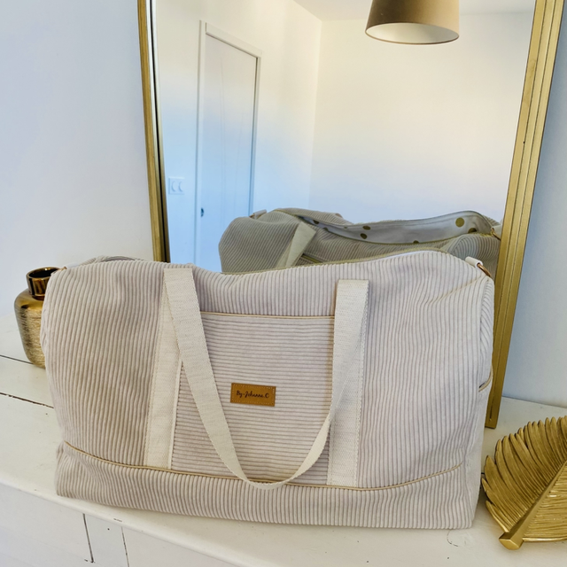 Sac à langer VELLUTO BAMBINO BEIGE ( fabrication et livraison sous 15 jours)