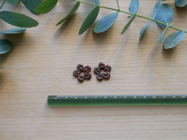 Double fleur marron/doré