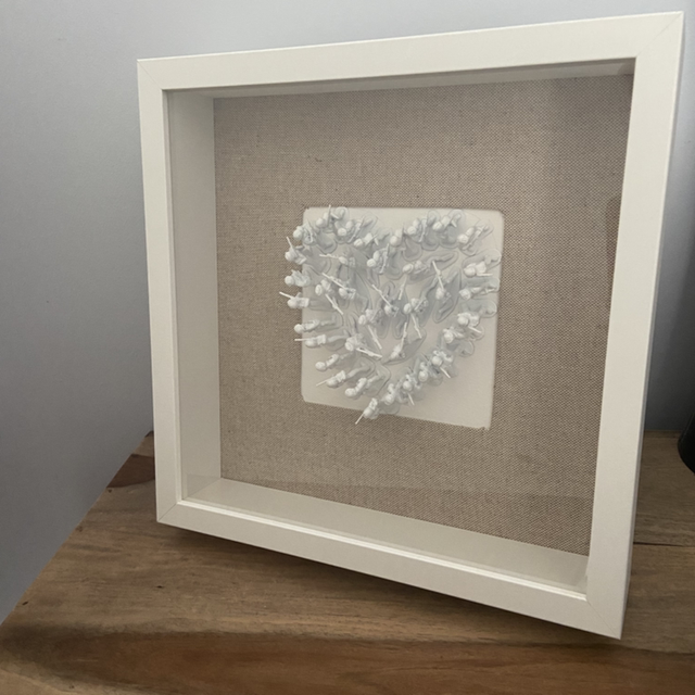 Monochrome 3D Toy Soldier Heart Shadow Box Wall Art (25cm)