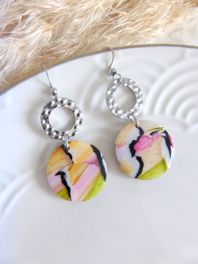 Boucles d'oreilles 2 cercles - Escale Fruitée