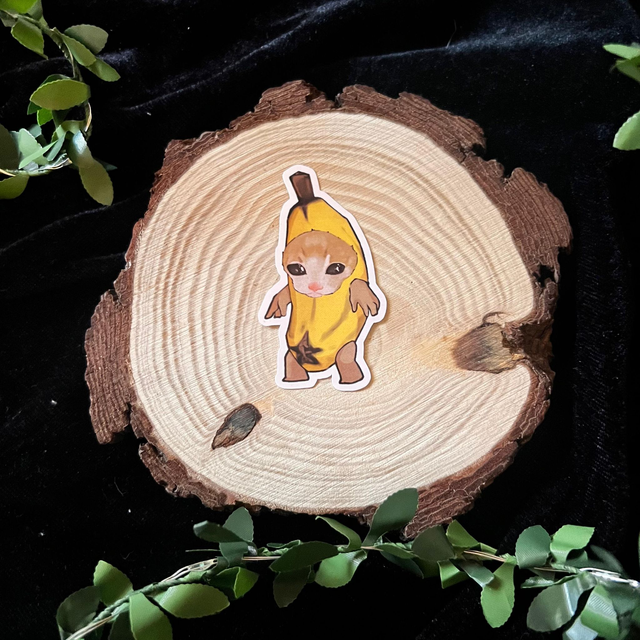 Sticker Gatos comida // Banana