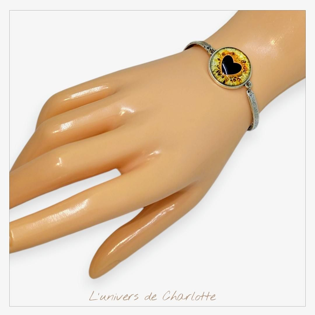 Bracelet "Jaune" coeur acier C-03