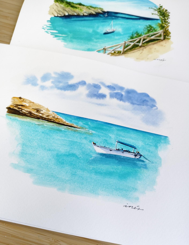 FORMENTERA  - Acuarela original Tamaño A4    