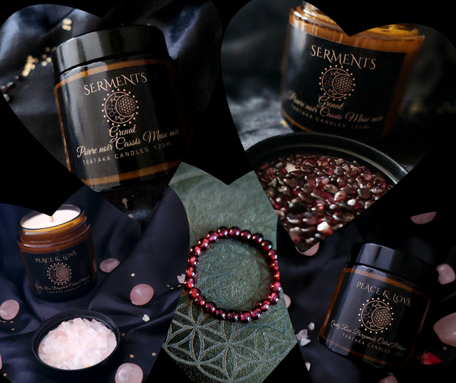 Trio Saint-Valentin-' Le Temps des Promesses ': Une bougie Serments + Une bougie Peace &amp; Love + Une bague Serment