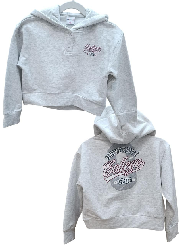 Sweat capuche gris college