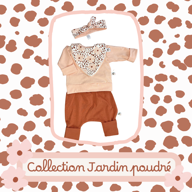 Bandeau à nouer - collection Jardin poudré