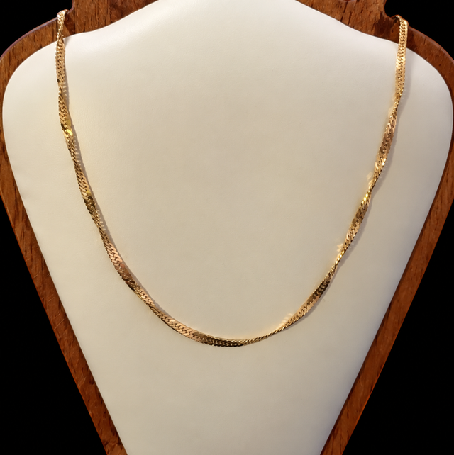 9ct Gold Double Link Twist Curb Chain