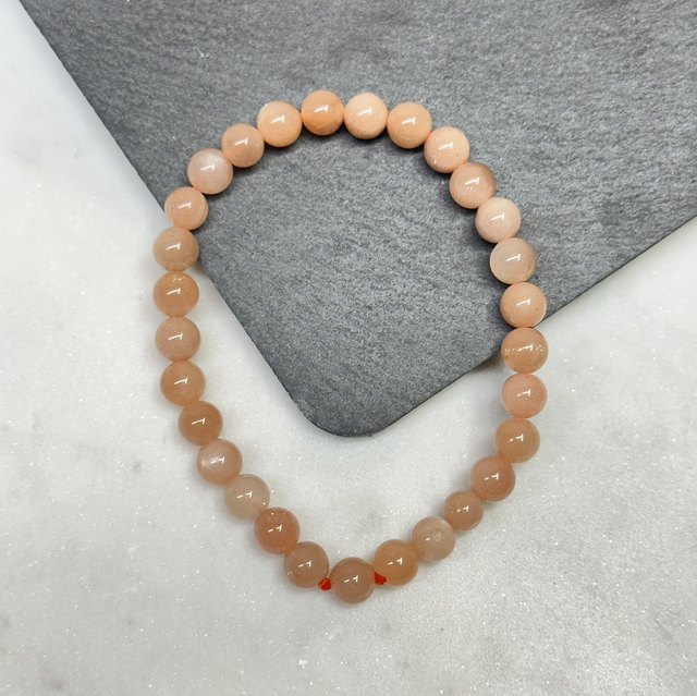 Peach Moonstone Bracelet (6mm)