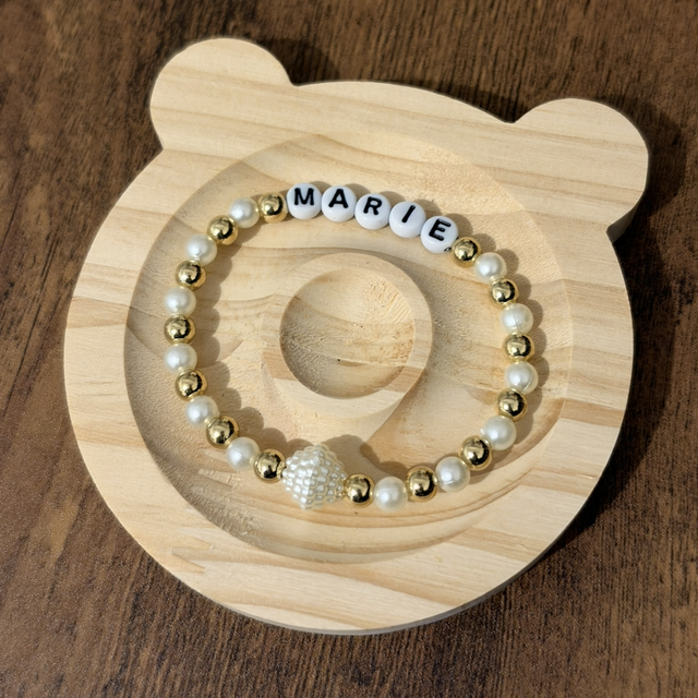 Bracelet personnalisé nacrées &amp; dorées